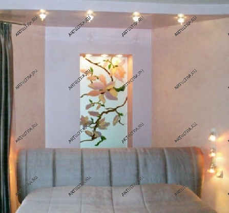 Витражи для ниши в спальне