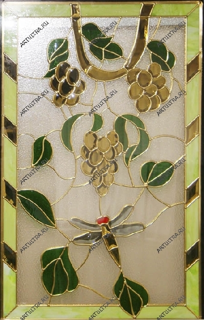 3D витраж в стеклопакете - виноградная лоза