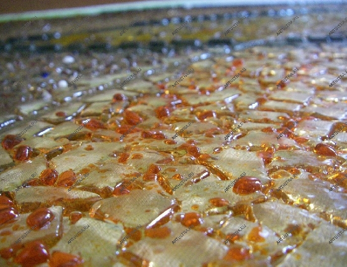 Потолок фьюзинг с галькой