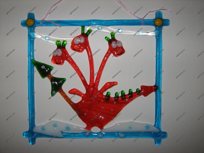 Подвесное панно-фьюзинг - Змей Горыныч