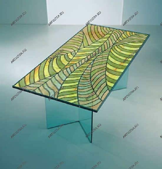 Стеклянный стол с фотопечатью