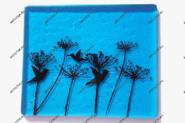 УФ-печать на стекле - колибри