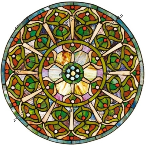Круглая ниша с витражом Тиффани - прекрасный вариант дополнительной подсветки