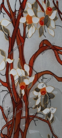 виражный рисунок на стекле перегородки