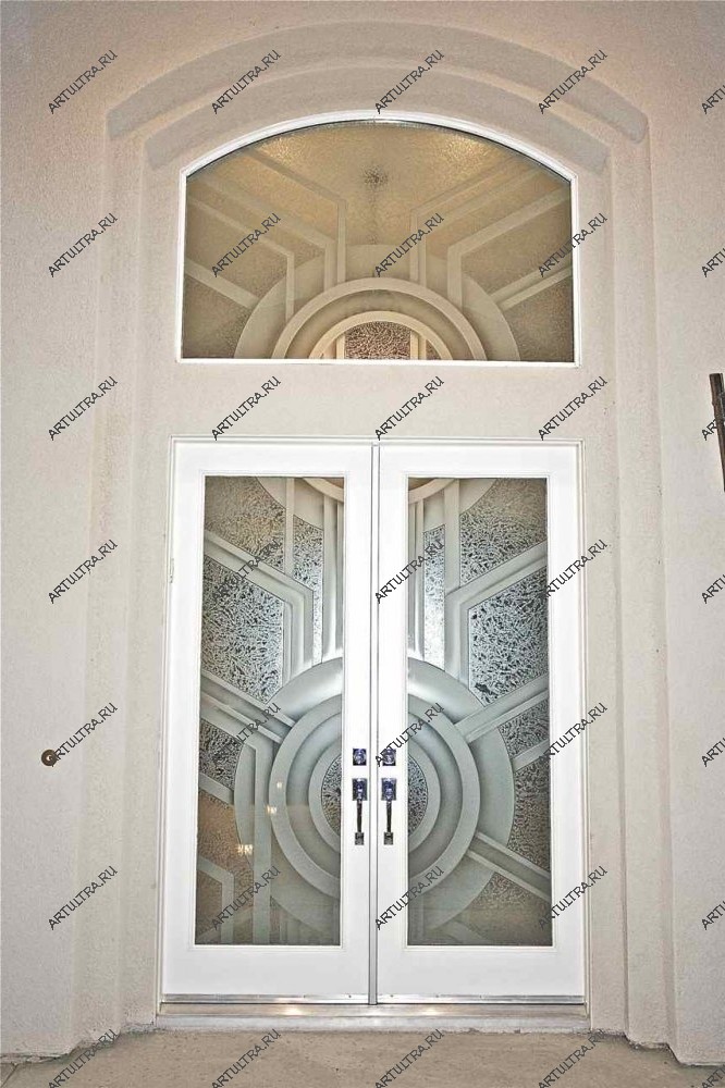 Фото пескоструйных входных дверей