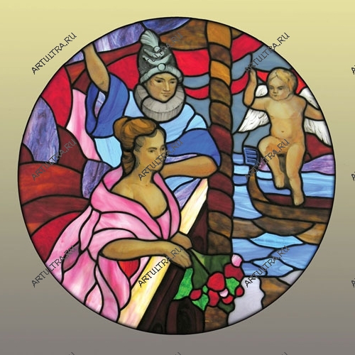 Круглый витраж для стены