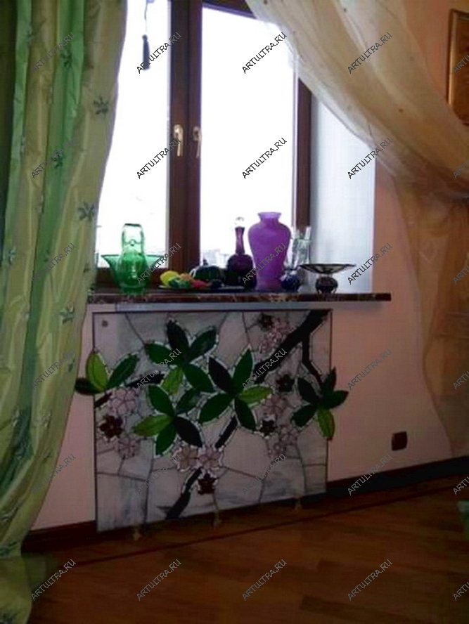 витраж на экранах для батарей