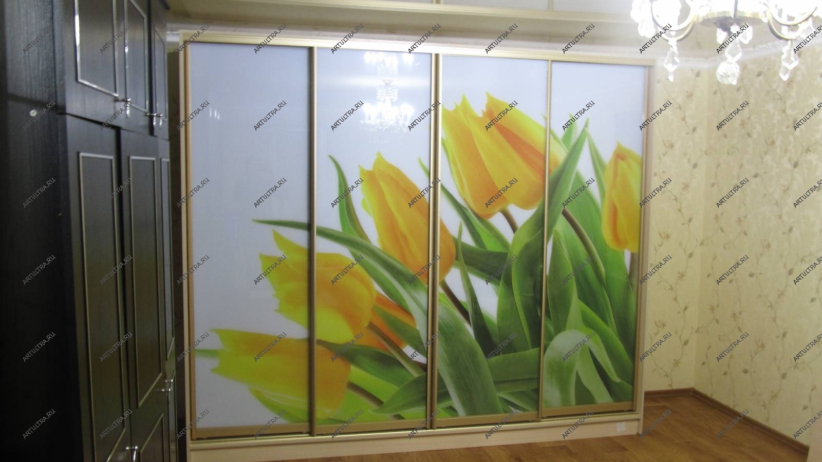 Печать на шкафу со стеклянным фасадом